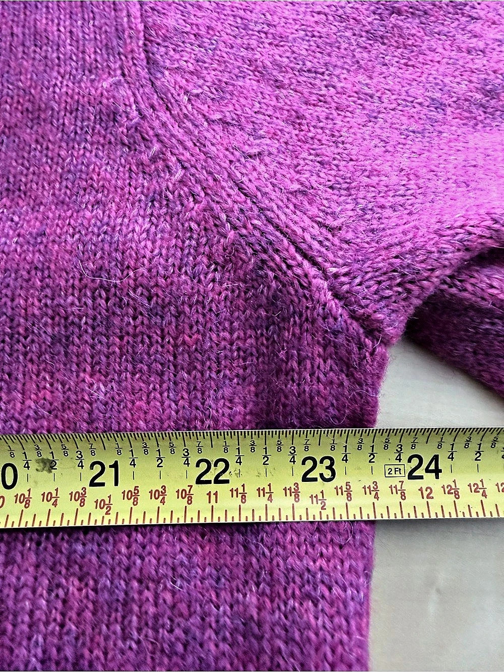 J. Crew Merino wool Alpaca-blend crewneck sweater Heather royal fuchsia L NWT - Picture 6 of 7